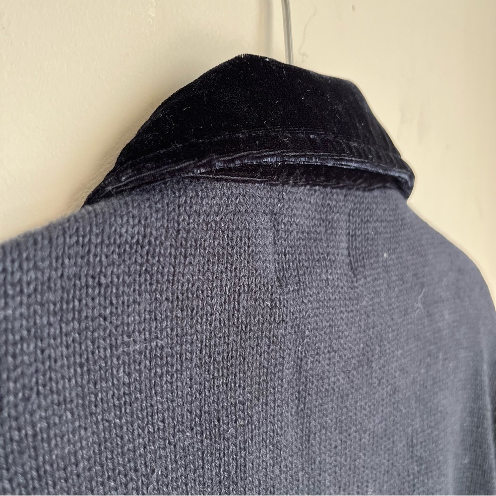 vintage velvet collar floral embroidered cardigan - Picture 11 of 12